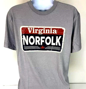 Virginia NORFOLK Souvenir T-Shirt Men’s Size 2XL Gray Tourist Graphic Tee - Picture 1 of 5
