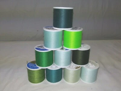 Lot of 10 Coats & Clark All Purpose Thread~135 Yd~Shades of Green~FREE Shipping - Image 1 of 4
