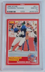 1989 Partitur Thurman Thomas Buffalo Bills Hall of Fame RC PSA 10 EDELSTEINE NEUWERTIG - Bild 1 von 4