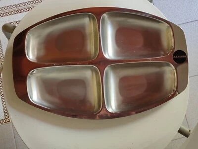 ALESSI Antipastiera Vassoio rettangolare con 4 scomparti in acciaio cm 36 x 23 - Immagine 1 di 4