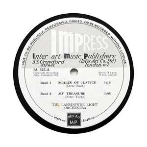 THE LANSDOWNE LIGHT ORCHESTRA "Scales Of Justice" (E+) IMPRESS IA-325 [78 RPM] - Imagen 1 de 2