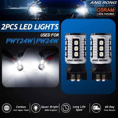 2x For VW Tiguan 16+ PW24W 16 SMD 3838 LED Daytime Running Light Bulb Error Free - Image 1 of 4