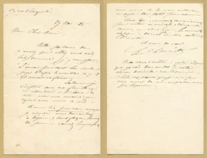 Leon Lhermitte (1844-1925) - Pittore francese - Lettera autografa firmata - 1885 - Foto 1 di 3