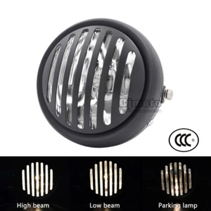 6 1/2" 6.5'' Vintage Motorcycle LED Grill Side Mount Headlight Universal - Bild 1 von 12