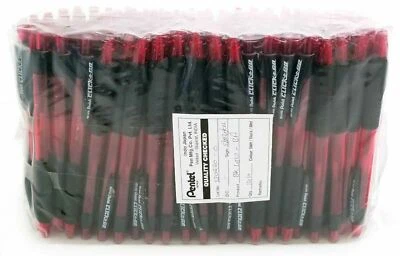 NEW Pentel Click-N-Go Ballpoint Pen BULK 144-pcs Red Barrel Black Ink BK450B-ABR - Image 1 of 3