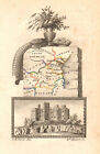 EAST MEATH (MEATH) & LOUTH antique county map by PERROT. Leinster 1824 old
