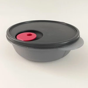 Tupperware CrystalWave Vented Divided Microwave Dish 7" Wide Black Gray 3859A-1 - Picture 1 of 9