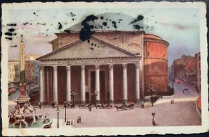 ROMA cartolina anni ‘20 : PANTHEON , Scrocchi , viaggiata 1924 - Foto 1 di 2