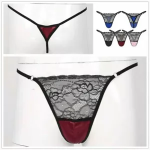 Sissy Men Satin Lace Briefs Bikini Sexy Mini Thongs G-String Panties Underwear - Picture 1 of 41