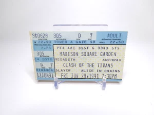 1991 ALICE IN CHAIN / SLAYER / CLASH OF THE TITANS VINTAGE CONCERT TICKET STUB - Bild 1 von 2