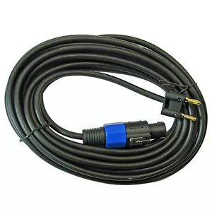25 FOOT ft cord SPEAKON COMPATIBLE to dual BANANA plug 14ga GAUGE SPEAKER CABLE - Picture 1 of 1