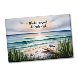 Strandlandschaft Sonnenuntergang Souvenir Souvenir Magnet mit Spruch - Bild 1 von 5