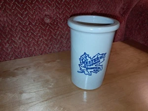 Vintage Western Steinzeug kleiner Topf blau Grafik - Bild 1 von 6