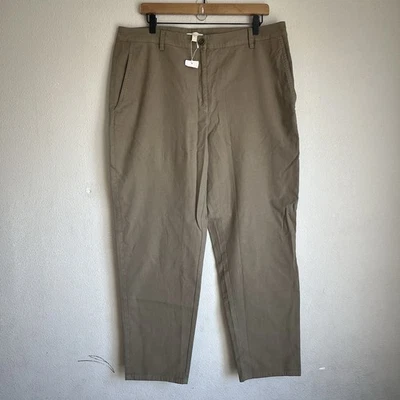 Pantalones al tobillo EILEEN FISHER estragón caqui 16 $178 precio de venta sugerido por el fabricante Pantalones de cáñamo de algodón orgánico Foto 1 de 4
