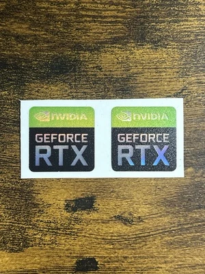 2x Nvidia GeForce RTX etichetta adesiva olografica desktop/laptop (NUOVA) - Immagine 1 di 2
