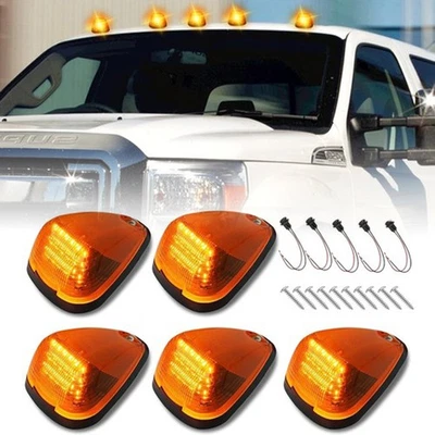 For 99-16 Ford F150 F250 F350 F450 Super Duty Amber LED Cab Roof Marker Lights Foto 1 de 4