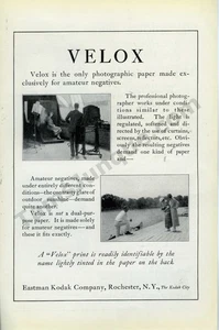1925 Eastman Kodak Velox Photographic Paper Great PRINT AD Wall Decor! (4300) - Picture 1 of 1