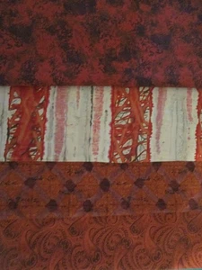 Baumwolle Quilt Stoff FQ Lot Paisley Batik Rost Schwarz - Bild 1 von 7