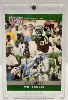 Cris Carter Autografiado 1990 Pro Set #246 Foto 1 de 2