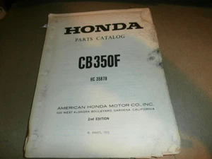 Honda Motorcycle HC 35878 1973 vintage catálogo de piezas manual CB350F - Imagen 1 de 10