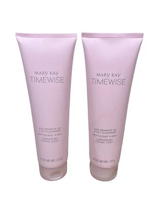 LOTE de 2 - Limpiador Mary Kay TimeWise Age Minimize 3D 4 en 1 4,5 OZ NUEVO sin CAJA Foto 1 de 2