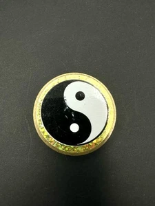 Vintage 90’s heavy pog slammer Brass Metal .5 Inch Yin Yang - Picture 1 of 5