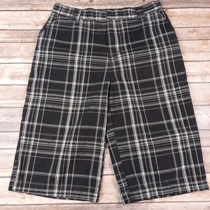 Dickies Boys 18 Long Shorts Black White Plaid Bermuda Shorts - Picture 1 of 7