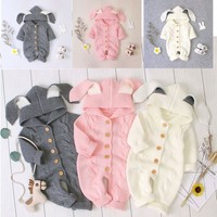Newborn Baby Boys Girls Romper Jumpsuits Rabbit Costumes Clothes Hooded Outfits