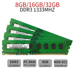 32GB 16GB 8GB 4G DDR3 PC3-10600U 1333MHz 1.5 v RAM Desktop Computer per Hynix IT - Picture 1 of 15