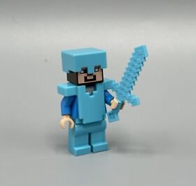 LEGO Steve Minifigure Diamond Armor Minecraft 21117 21124 min015