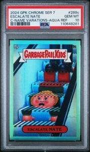 2024 TOPPS CHROME GPK SERIES 7 #289c ESCALATE NATE AQUA REFRACTOR PSA 10 - Picture 1 of 2