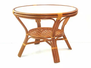 Rattan Dining Round Baly Table (NO GLASS TOP), Colonial - LOCAL PICKUP NYC - Picture 1 of 3