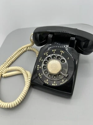 Teléfono de escritorio giratorio Western Electric DM500 negro vintage Foto 1 de 4