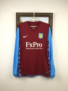 Aston Villa Home football shirt 2010 Soccer Nike Long Sleeve Jersey Size M - Picture 1 of 20