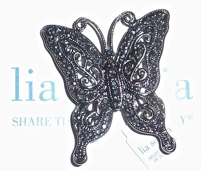 NUEVO CON ETIQUETAS - BROCHE/PIN MARIPOSA LIA SOPHIA "WIND SONG" - HEMATITA GENUINA - $54 Foto 1 de 2