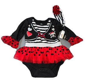 Nuovo set 2 pezzi bambina pirata taglia 0-3mos (un pezzo vestito e fascia) ~ NUOVO - Foto 1 di 3