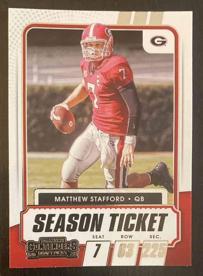 2021 Contenders Draft Picks Base Season Ticket #9 Matthew Stafford Georgia Bull - Image 1 of 2