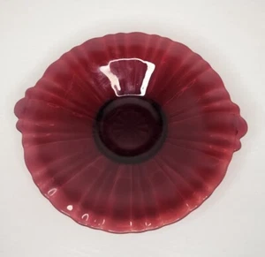 VTG Old Cafe Royal Ruby Round Mint Tray Anchor Hocking Ridges Depression Glass - Picture 1 of 6