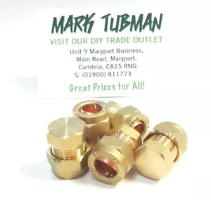 8,10,15,22mm Compression Brass Blank Stopend Cap Fitting for Copper/Plastic Pipe - Picture 1 of 2