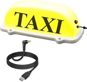 Taxi Sign USB Rechargeable Battery Taxi Top Light Roof Driver Sign with Magnetic - Picture 1 of 10