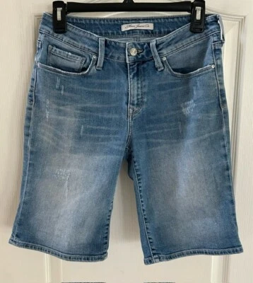 Mavi 牛仔女式蓝色 Alexis 中腰百慕大牛仔裤短裤尺寸:26 — 第 1/4 张图片