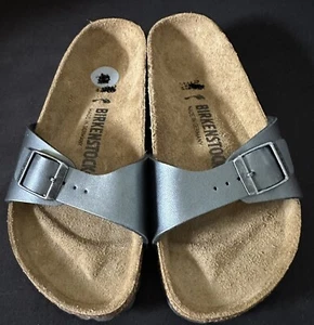 Sandalias Birkenstock MADRID BS Birko-Flor Gris Mujer Talla 37eu 6-6.5us Nuevas Raras - Imagen 1 de 5