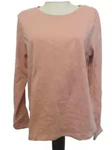 TIME AND TRU RELAXED FIT Sand Pink Long Sleeve Crew Neck Tee Shirt Sz L* - Picture 1 of 8