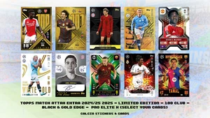 Topps Match Attax Extra 2024/25 2025 - Ltd Edt 100 Club Black Gold Edge Chrome X - Picture 1 of 86