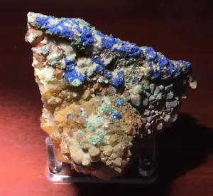 Impresionante LINARITA Azul sobre Cuarzo - Mina Blanchard, Bingham, Nuevo México - Imagen 1 de 12