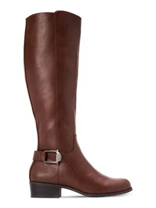 Alfani Botas hasta la rodilla con punta almendra para mujer Botas de moda, coñac liso, talla 6.0 - Imagen 1 de 4
