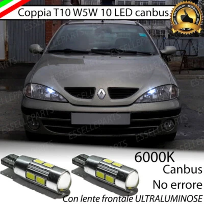 COPPIA LUCI POSIZIONE 10 LED RENAULT MEGANE I CANBUS CON LENTE FRONTALE 440LM - Immagine 1 di 3