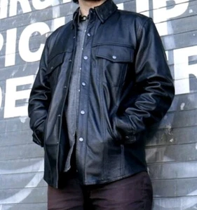 FIRST CLASSICS Milestone Premium Quality Leather Jacket Moto Riding Shacket XL - Picture 1 of 18