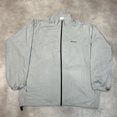 Carhartt Windbreaker Mens 2XL Vintage Full Zip Workwear Rain Jacket, Grey - Image 1 of 4
