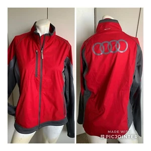 AUDI Women’s large Elevate red full zip softshell jacket long sleeve - Picture 1 of 7
